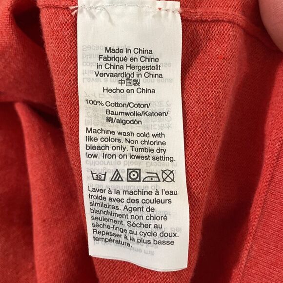 J. Crew Factory Teddie cotton red orange sweater size S - Picture 10 of 11